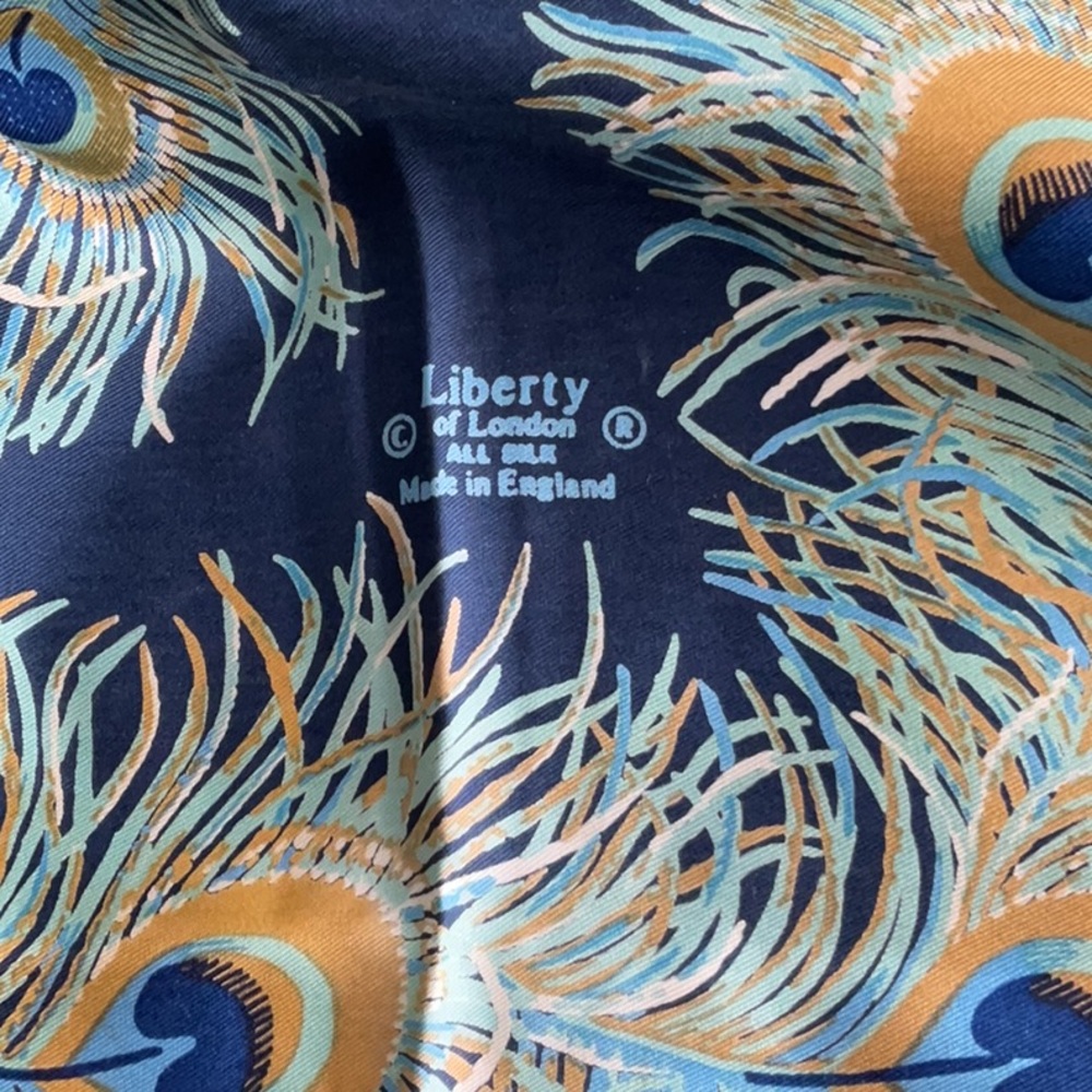 Liberty London Peacock Silk Square - Picture 2 of 4